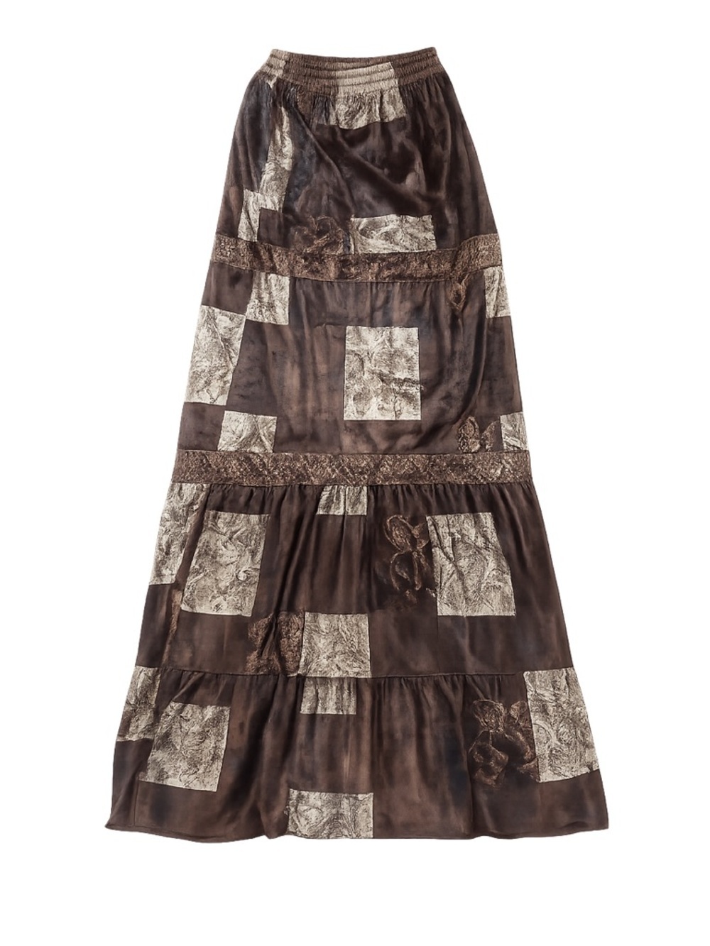 Women's Unbranded Maxi Skirt Size M Brown Silver
#058